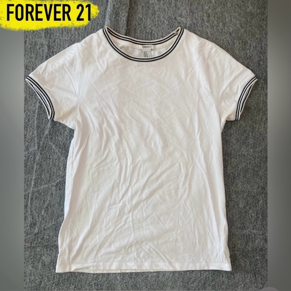 Essential Ringer Tee - Forever 21 Black and White